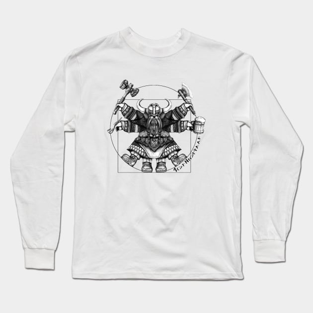 Vitruvian Dwarf Long Sleeve T-Shirt by Nezo